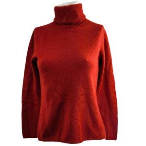 'S MAXMARA 100% Cashmere Turtleneck Sweater S Super Soft Ribbed Knit Pullover